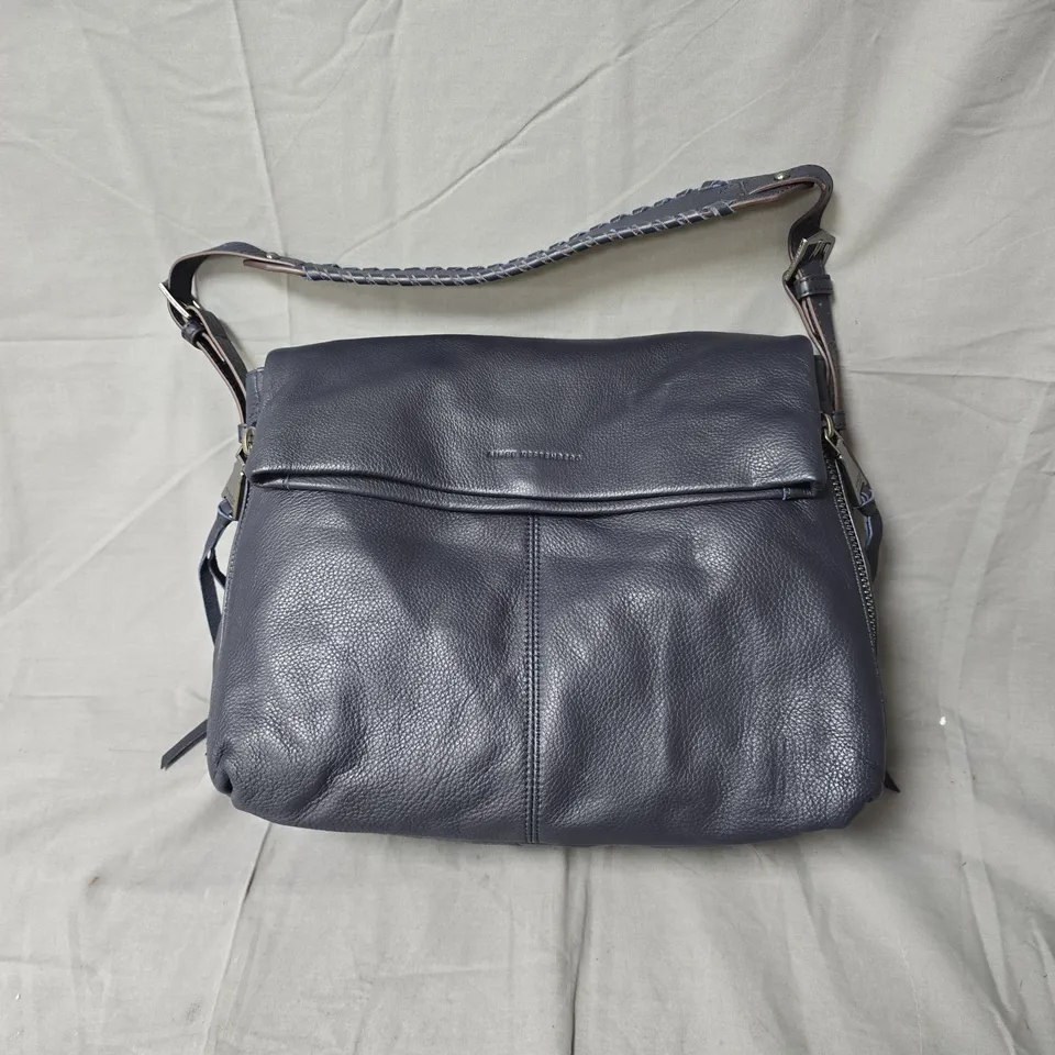 AIMEE KESTENBERG NAVY PEBBLED LEATHER SHOULDER BAG