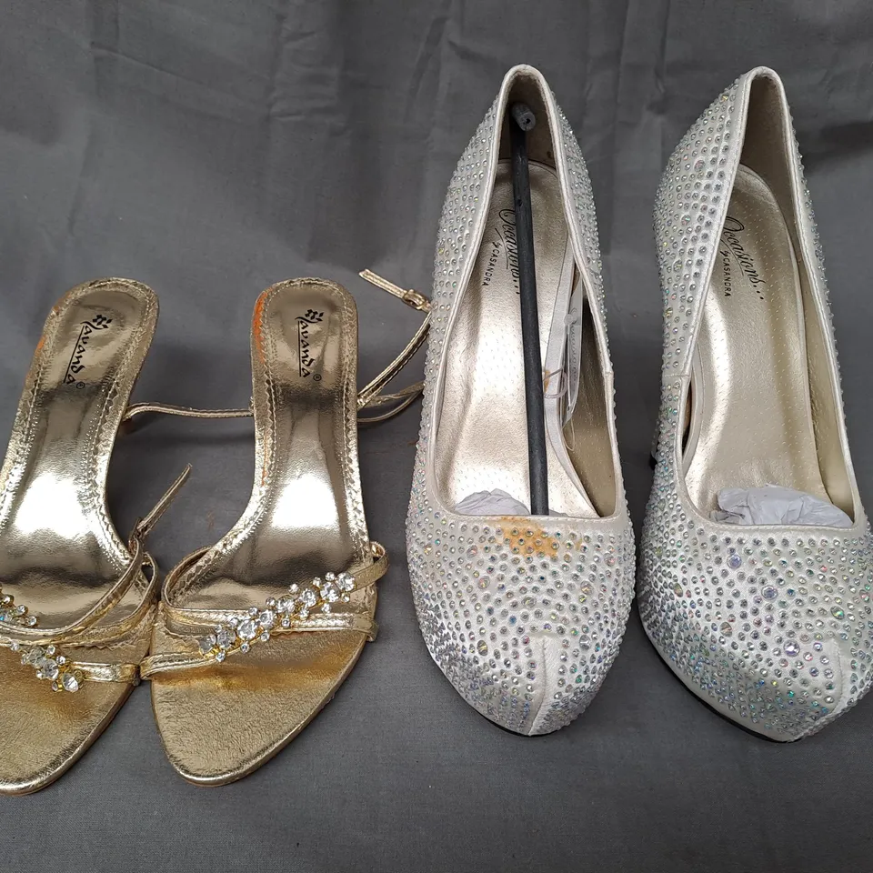 BOX OF APPROXIMATELY 10 ASSORTED PAIRS OF SHOES IN VARIOUS COLOURS, STYLES, AND SIZES