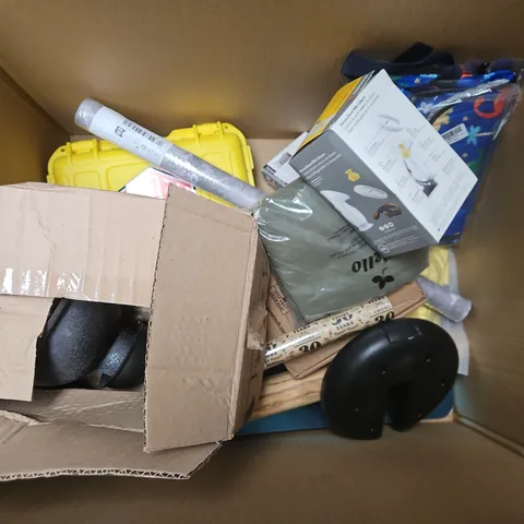 LARGE BOX OF APPROX 10 ASSORTED HOUSEHOLD ITEMS TO INCLUDE KIDS BACKPACK AND BREAST PUMP - COLLECTION ONLY 