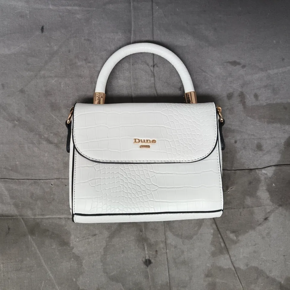 DUNE WHITE CROC-EFFECT HANDBAG