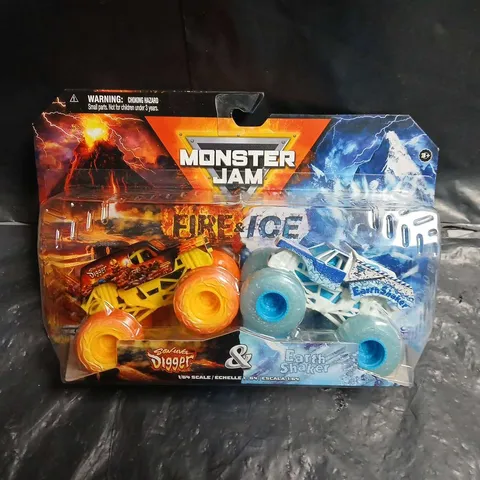 MONSTER JAM FIRE & ICE – 1/64 SCALE DIE-CAST TRUCKS SET (EARTH SHAKER & DIGGER)