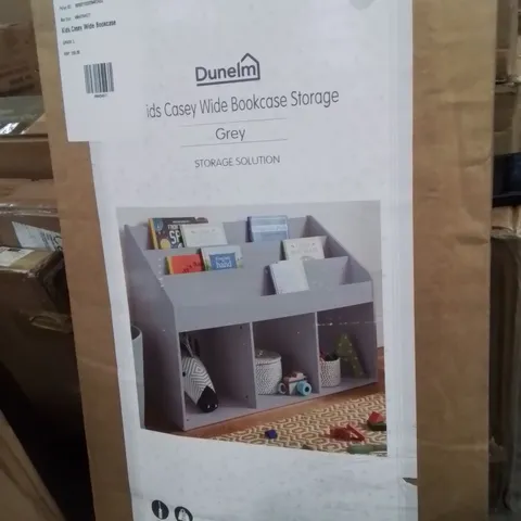 BOXED DUNELM KIDS CASEY WIDE BOOKCASE STORAGE -GREY-