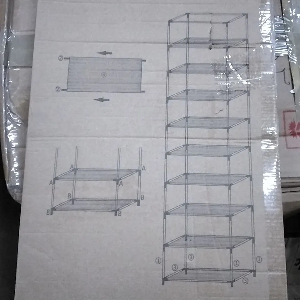 BOXED 45 PAIR SHOE RACK BLACK