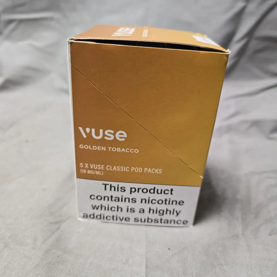 VUSE CLASSIC POD PACKS – GOLDEN TOBACCO (5 X PODS), NICOTINE E-CIGARETTES 18MG/ML
