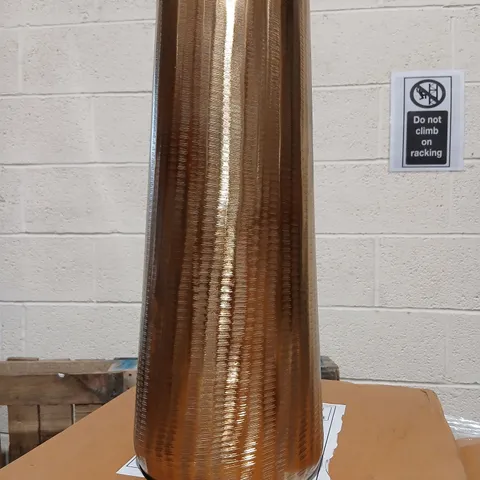 PALLET OF APPROXIMATELY 46 GISELA GRAHAM LONDON GOLD RIBBED VASE FOR ARTIFICIAL FLOWERS