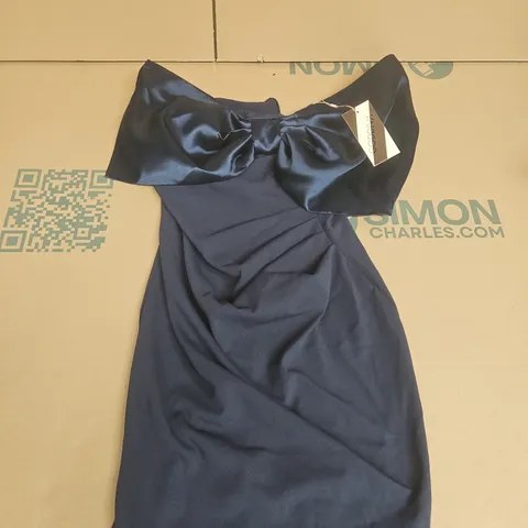 GODIVA NAVY BOW DETAIL LONG LINE DRESS - UK 12