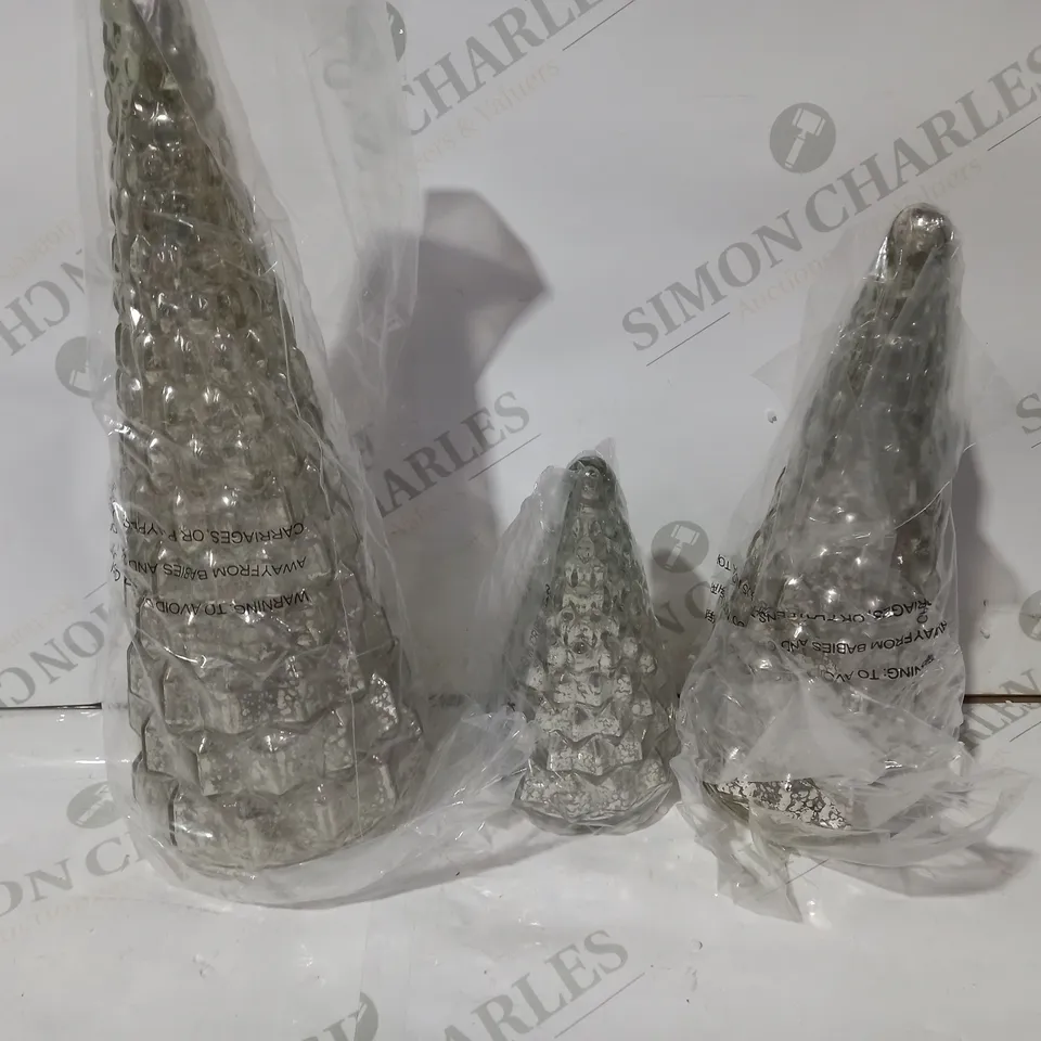 ALISON CORK SET OF MERCURY GLASS TREES