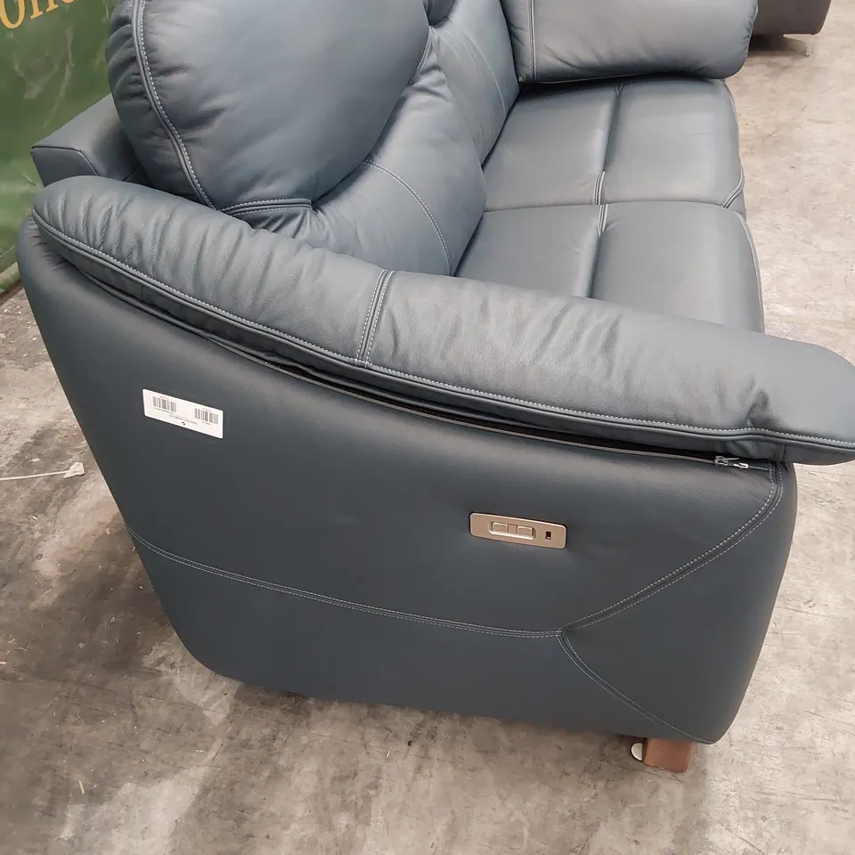 QUALITY BRITISH DESIGNER G PLAN JACKSON POWER RECLINING THREE SEATER SOFA CAMBRIDGE NAVY LEATHER 