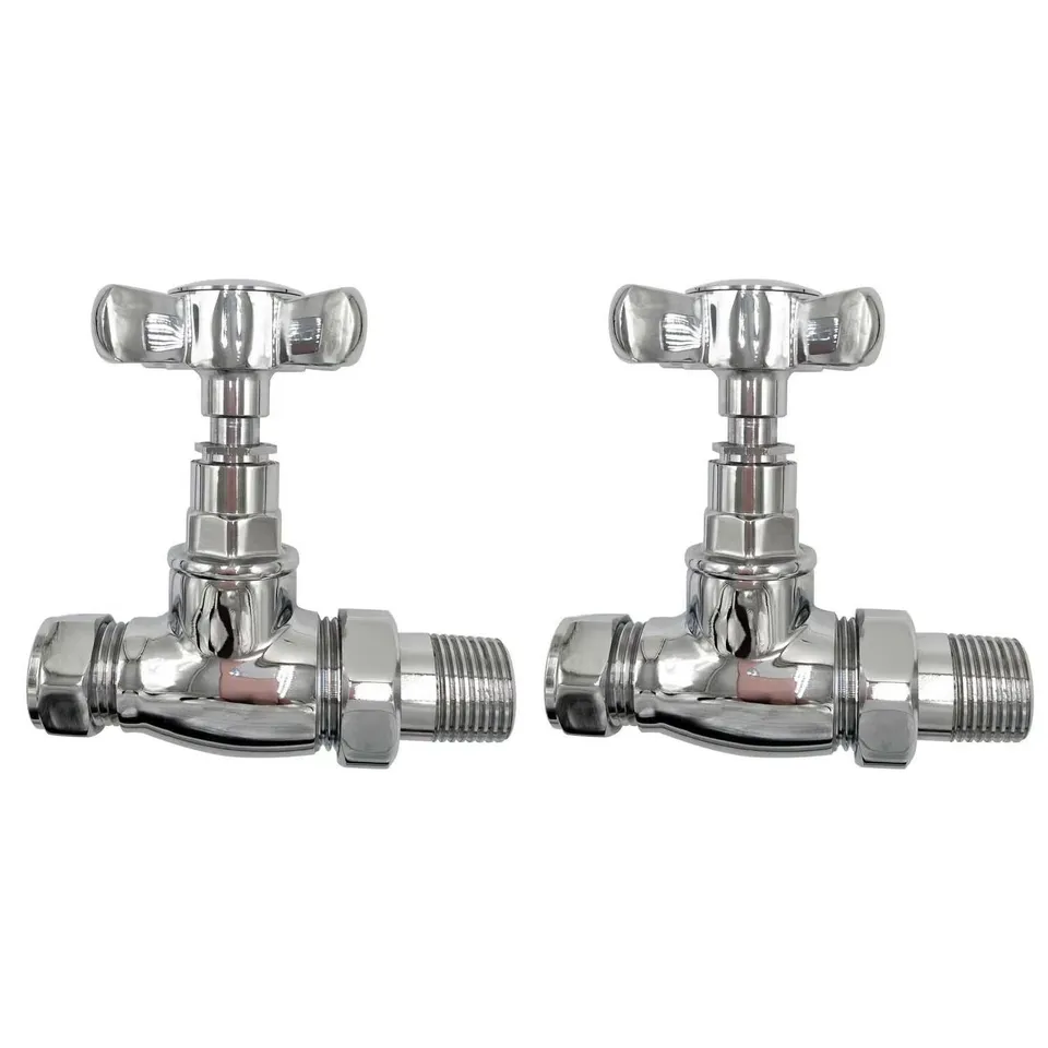 BOXED BETTER BATHROOMS CHROME TRADITIONAL STRAIGHT RADIATOR VALVES