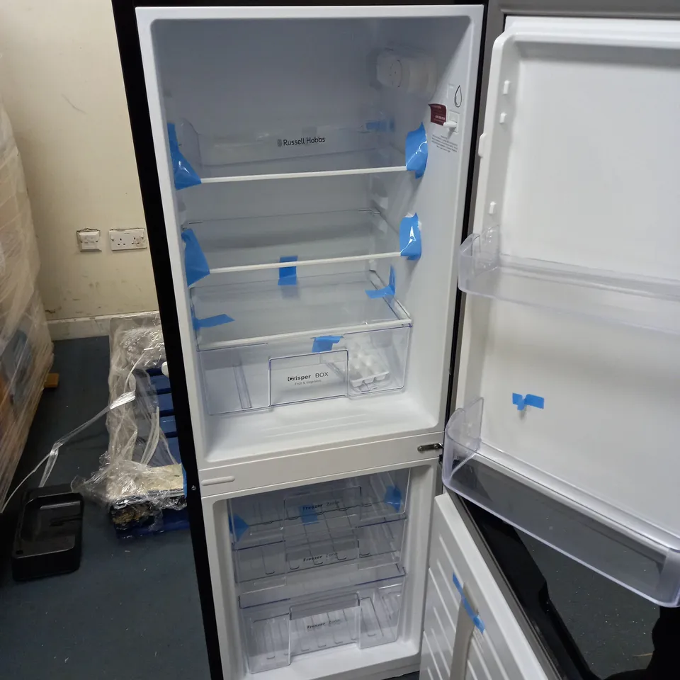 RUSSELL HOBBS LOW FROST FRIDGE FREEZER, 113L FRIDGE, 61L FREEZER - BLACK (50CM WIDE, 145CM HIGH) COLLECTION ONLY