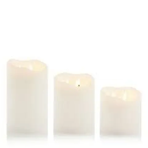 HOME STORIES SET OF 3 FLICKERING WAX REMOTE CANDLES
