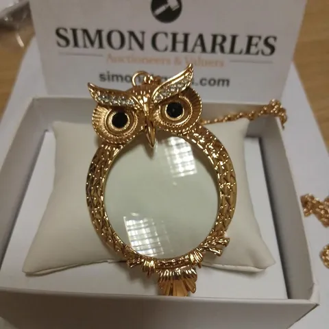 KIM & CO MAGNIFYING OWL NECKLACE 