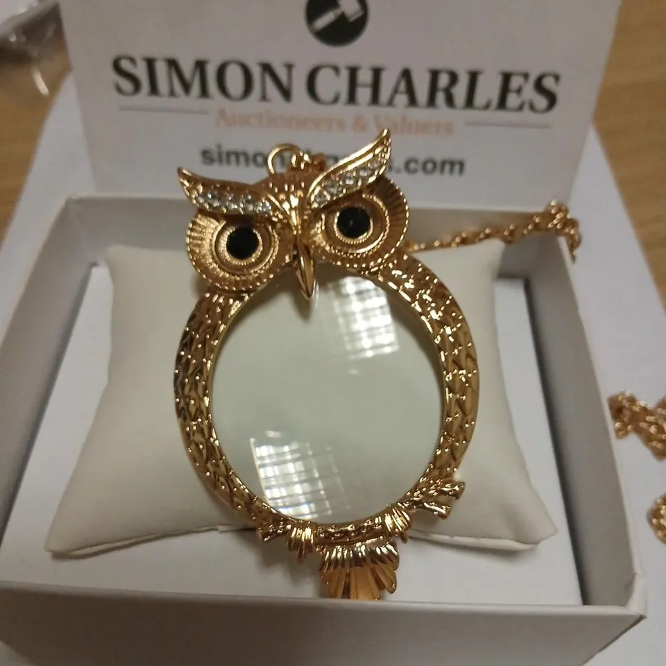 KIM & CO MAGNIFYING OWL NECKLACE 