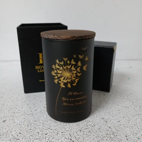 HOWSON LONDON SCENTED CANDLE – PERSONALISED BIRTHDAY GIFT (TO LAURA)