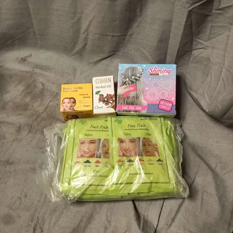 BOX OF APPROXIMATELY 15 ASSORTED COSMETIC ITEMS TO INCLUDE HERBAL OIL, FACE CREAM, FACE PACKS ETC