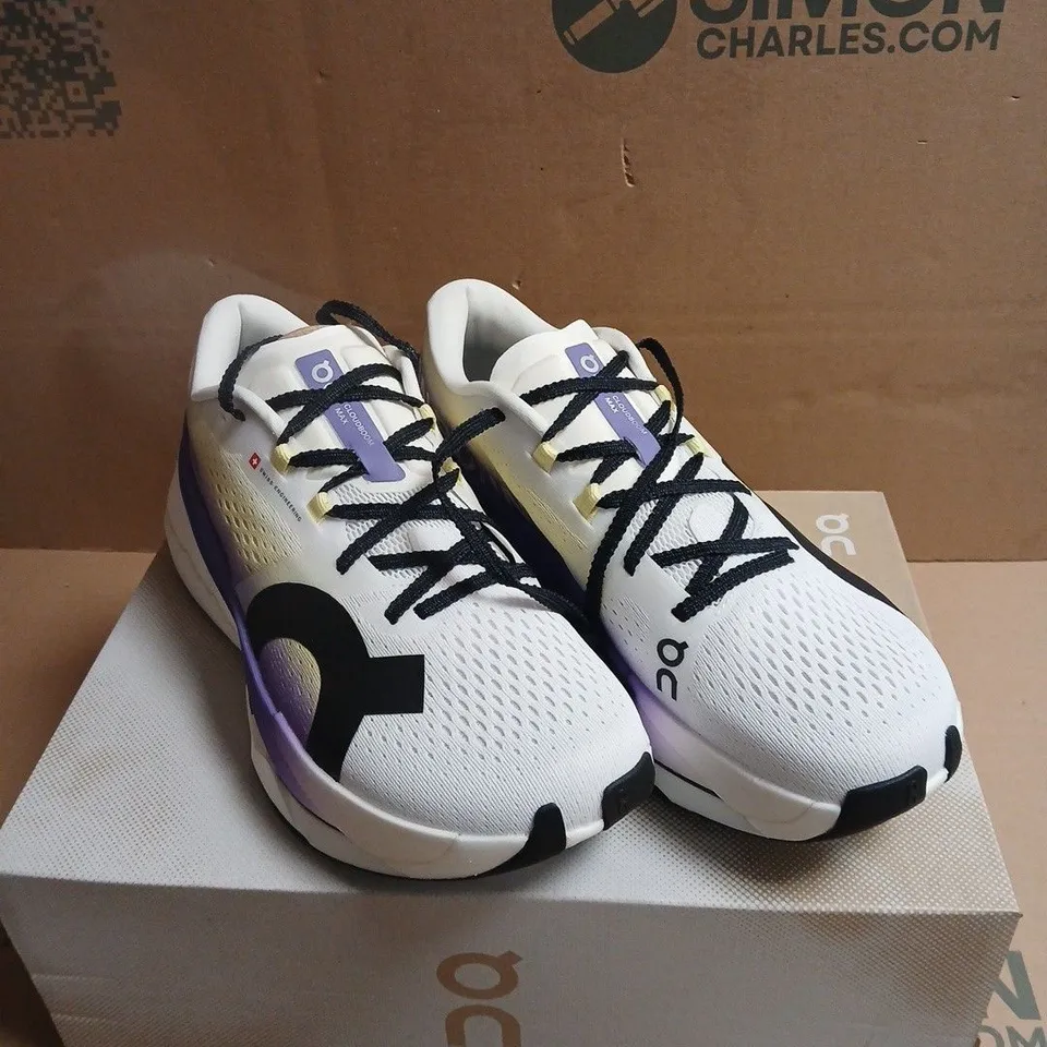 ON RUNNING TRAINERS – WHITE/PURPLE BOXED UK 9