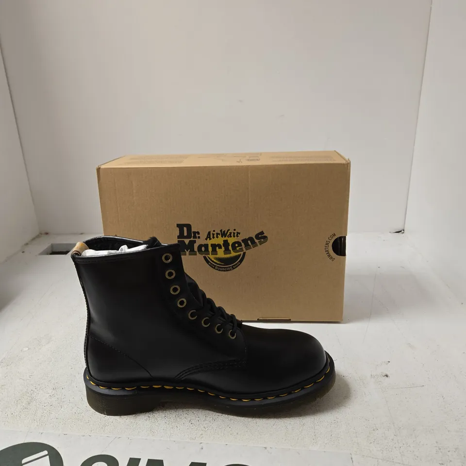DR. MARTENS VEGAN 1460 BOOTS, BLACK – UK 7 (EU 41) BOXED