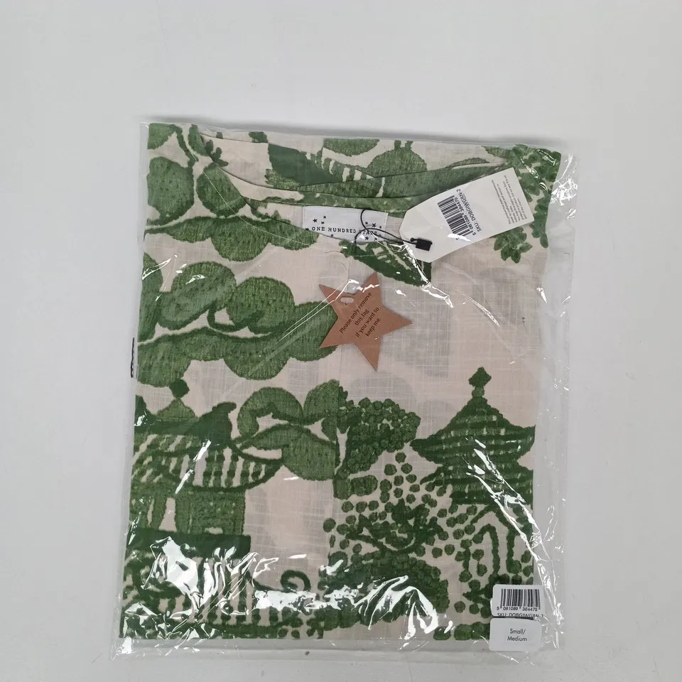 ONE HUNDRED STARS GIANT WILLOW GREEN OBI DRESS SIZE SMALL/MEDIUM