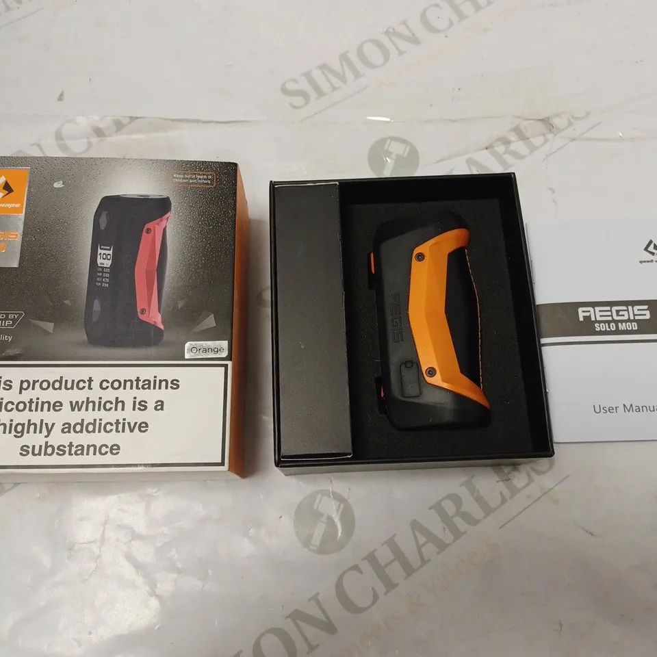 BOXED GEEKVAPE AEGIS SOLO MOD, WITH ACCESSORIES AND MANUAL