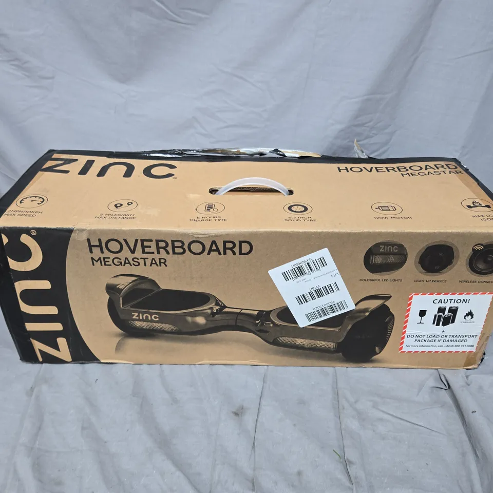 BOXED ZINC MEGASTAR HOVERBOARD - CHROME