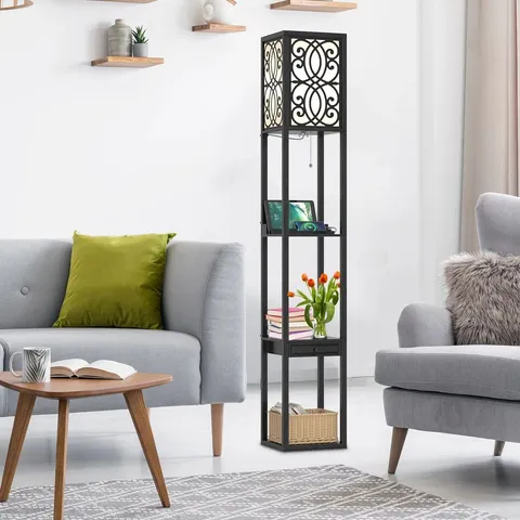 BOXED CARMORN 160CM BLACK LED COLUMN FLOOR LAMP