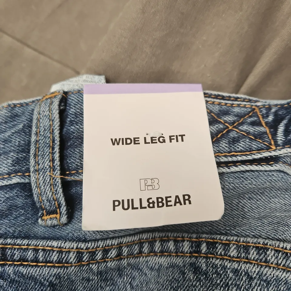 PULL&BEAR WOMEN'S WIDE-LEG JEANS – BLUE, UK 10