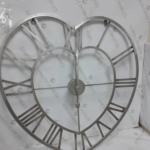 HOMETIME METAL HEART SHAPED WALL CLOCK