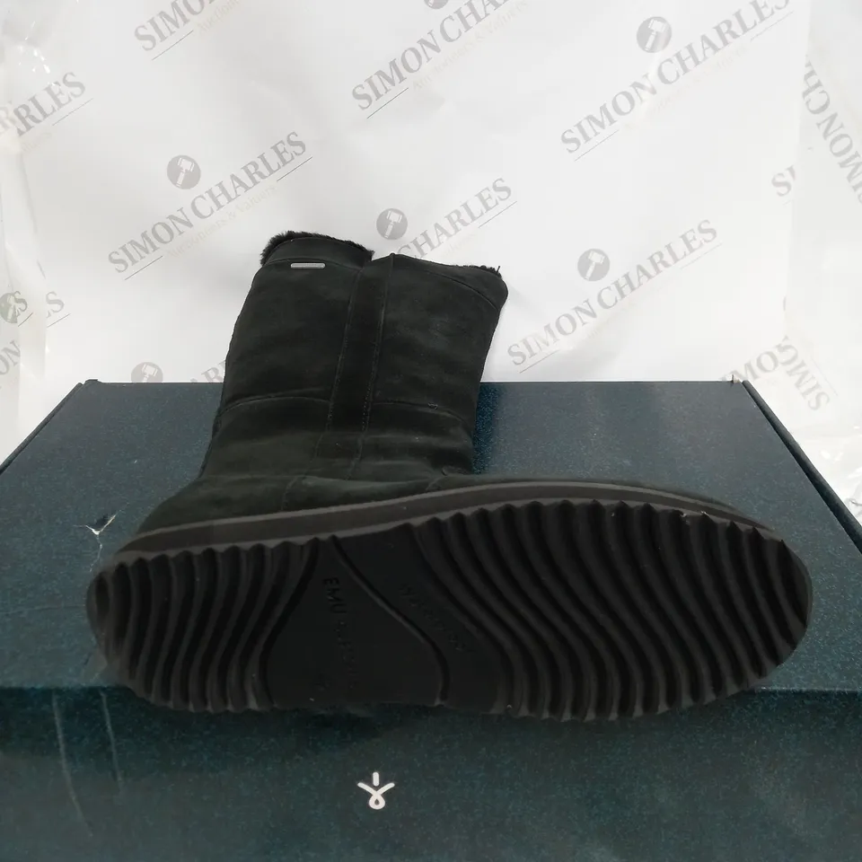 EMU AUSTRALIA "MOONTA" WATERPROOF KNEE LEATHER BOOTS - UK SIZE 7 - BLACK 