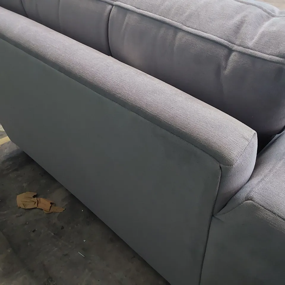 QUALITY BRITISH DESIGNER LOUNGE Co. TWO SEATER SECTION GREY PLUSH FABRIC 
