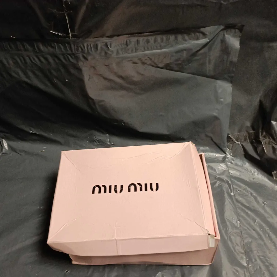 MIU MIU BROWN LEATHER HANDBAG WITH LOGO – MINI, WITH PRESENTATION BOX