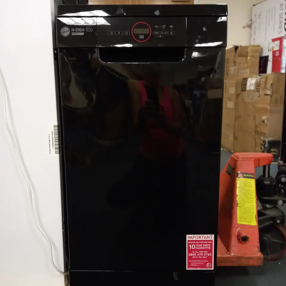 HOOVER H-DISH 500, 10 PLACES, SLIMLINE, FREESTANDING DISHWASHER IN BLACK