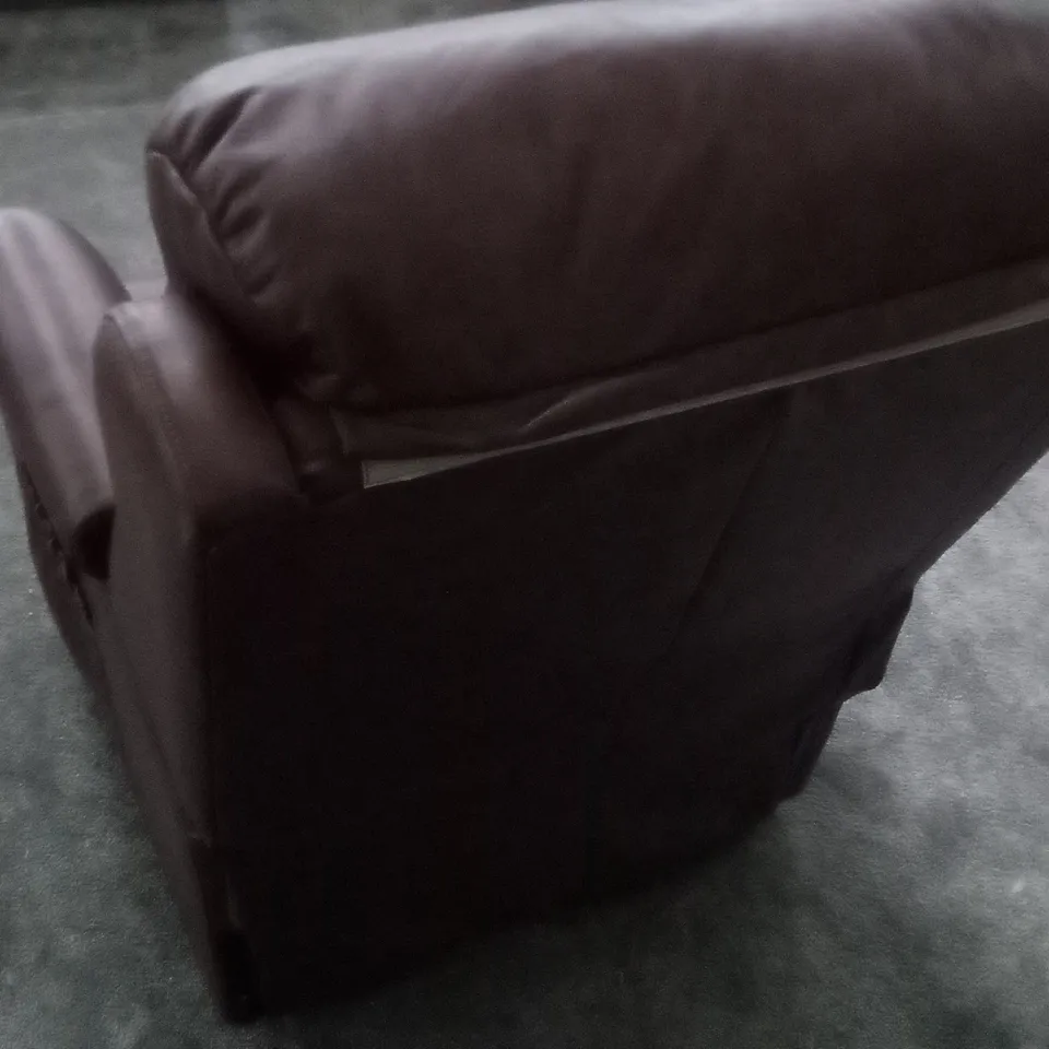 QUALITY DESIGNER ELECTRIC RECLINER ARMCHAIR - BROWN LEATHER