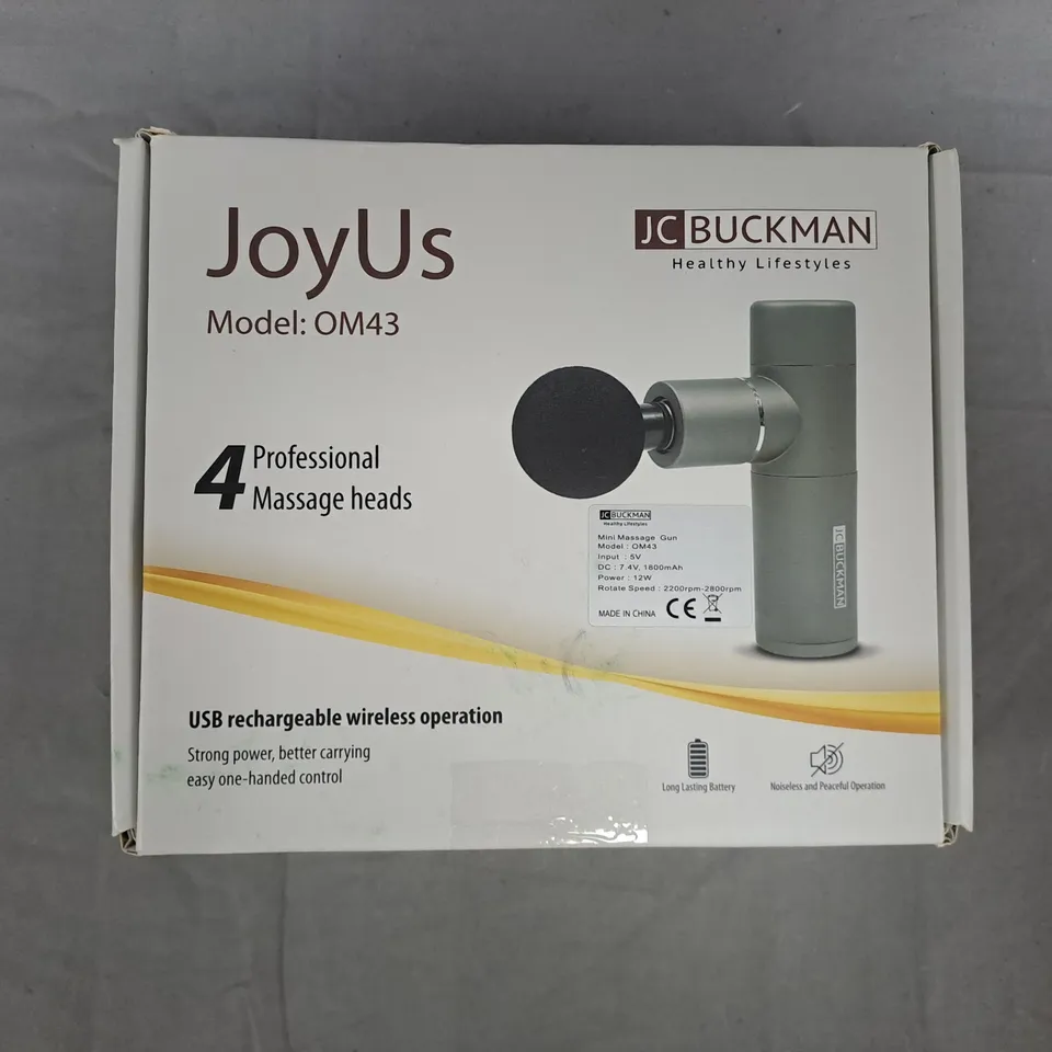 BOXED JC BUCKMAN JOYUS OM43 MINI MASSAGE GUN