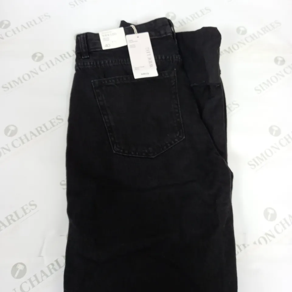 MNG WIDE LEG BLACK DENIM JEANS SIZE 40