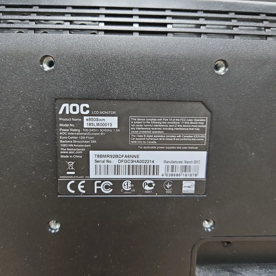 AOC E950SWN LCD MONITOR