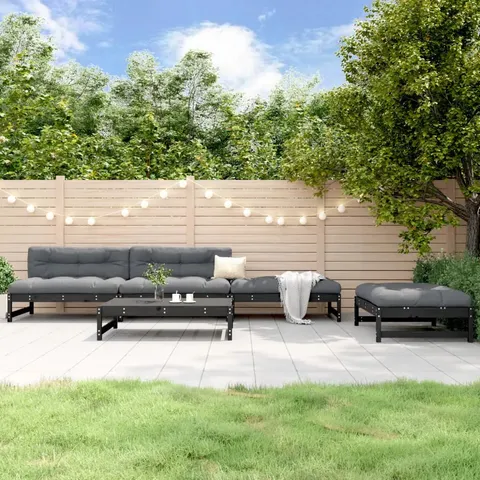 BOXED NATTALY 5 PIECE GARDEN LOUNGE SET SOLID PINE WOOD -3 BOXES-