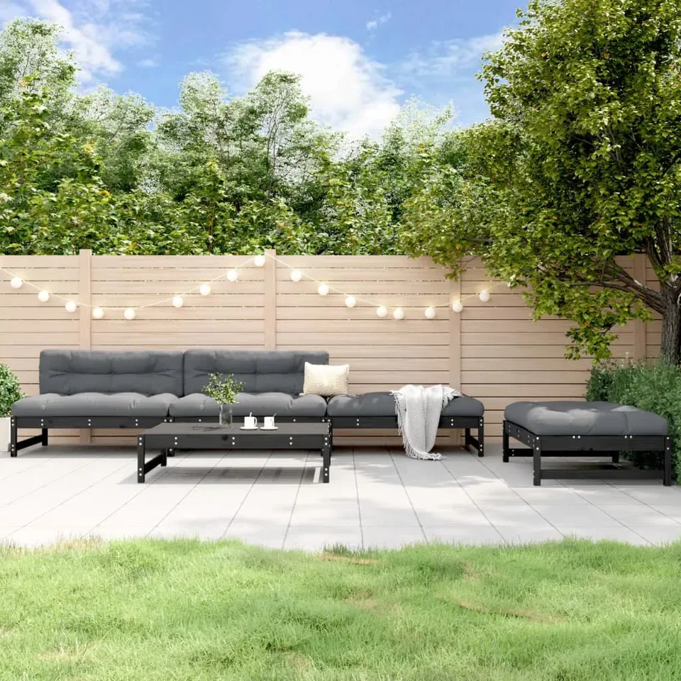 BOXED NATTALY 5 PIECE GARDEN LOUNGE SET SOLID PINE WOOD -3 BOXES-