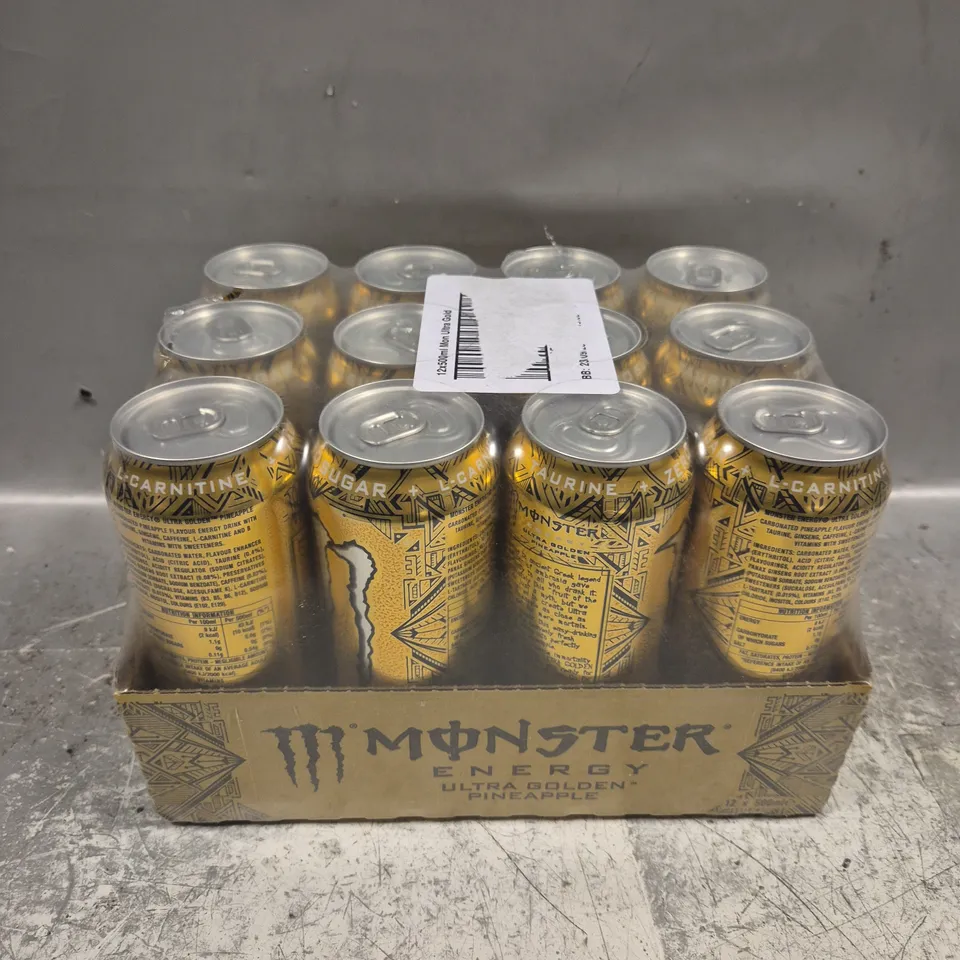 12 X MONSTER PINEAPPLE ULTRA ENERGY DRINKS 