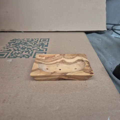 OLIVE WOOD SOAP DISH WITH DRAINAGE HOLES - BOX OF APPROXIMATELY 50
