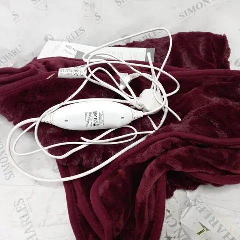 COZEE HOME HEATED THROW IN PLUM