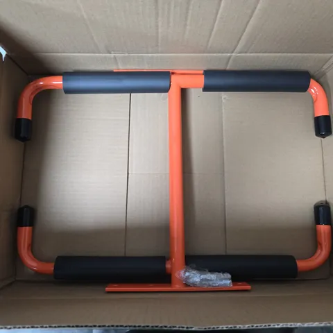 PORTABLE ORANGE PULL-UP/DIP BAR FRAME – BOXED
