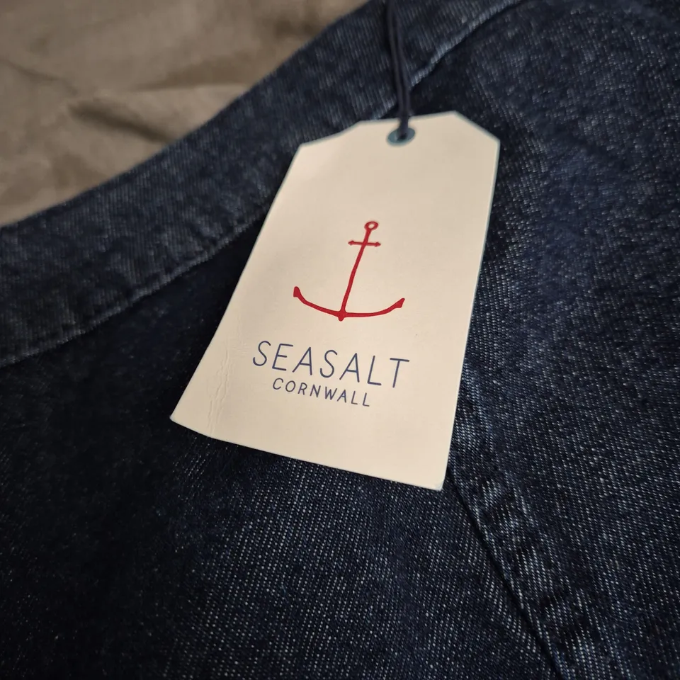 SEASALT CORNWALL ROLLING SANDS SKIRT – DARK INDIGO DENIM (INDIGO-DYED ORGANIC COTTON SIZE 18