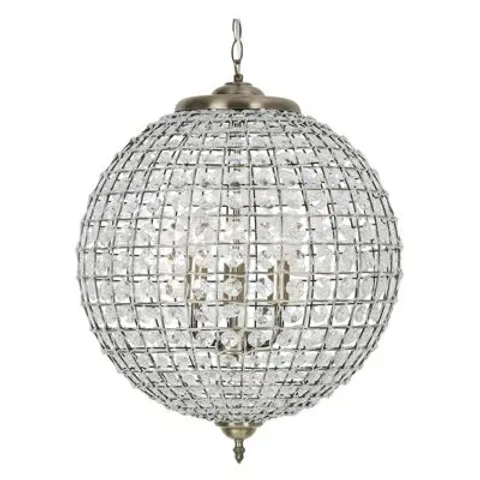 BOXED LIGHT ANTIQUE BRASS CRYSTAL PENDANT ( 1 BOX )