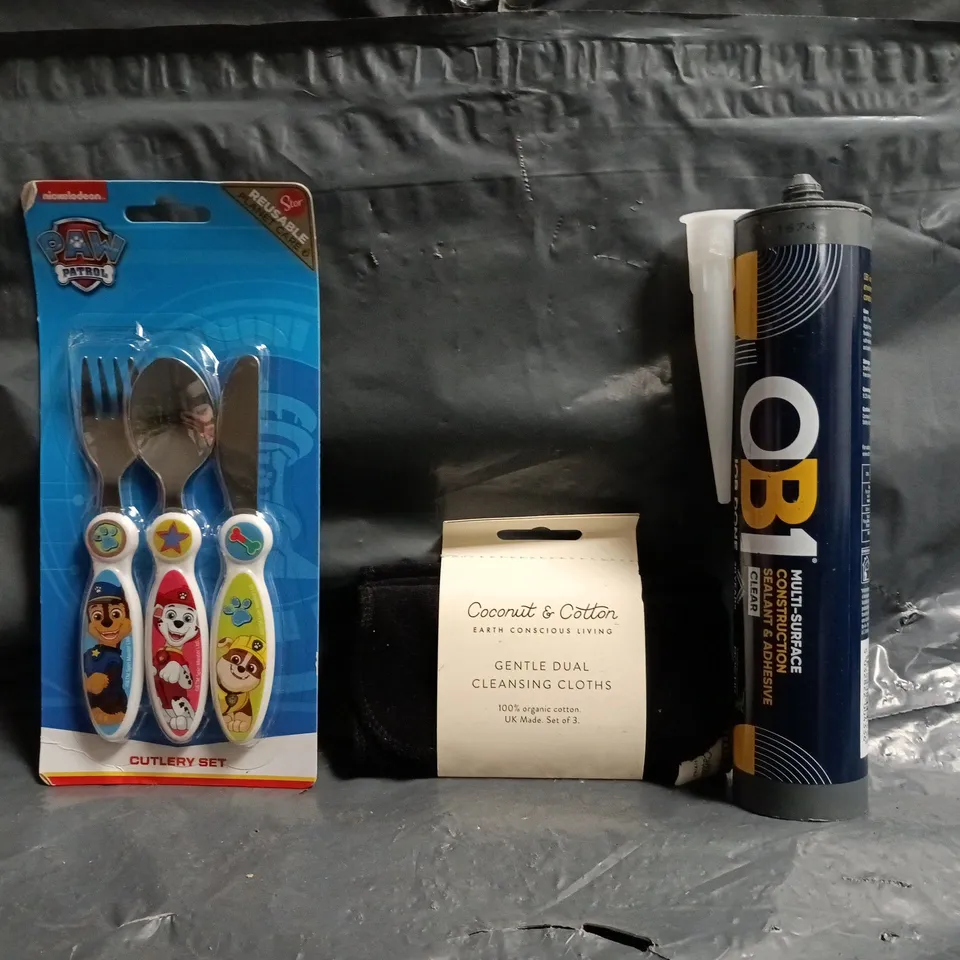 APPROXIMATELY 10 ASSORTED HOUSEHOLD ITEMS TO INCLUDE MULTI-SURFACE CONSTRUCTION SEALANT & ADHESIVE, ETC