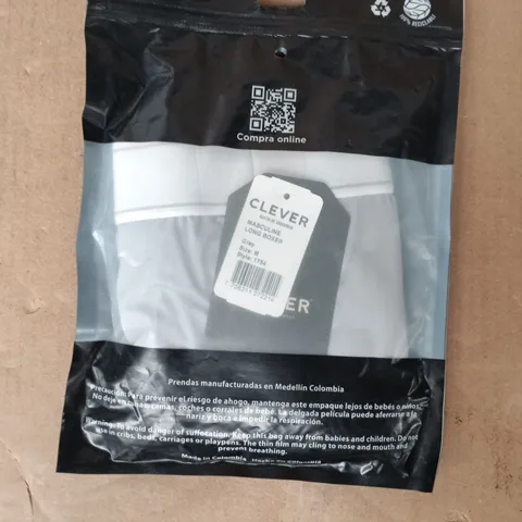 BAGGED CLEVER MACULINE LONG BOXERS IN GREY SIZE MEDIUM