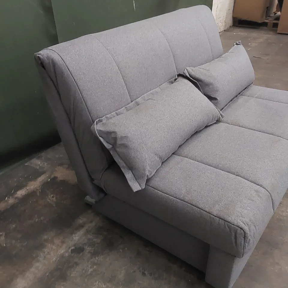 QUALITY DESIGNER APPLEY 2 SEATER SOFA BED - GREY FABRIC