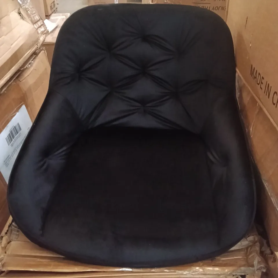 BOXED SET OF 2 BLACK VELVET DINING CHAIRS
