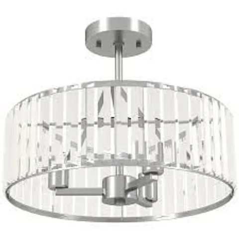HOMCOM CRYSTAL CEILING LIGHT FIXTURE, SEMI FLUSH MOUNT MODERN CRYSTAL CHANDELIER CEILING LIGHT
