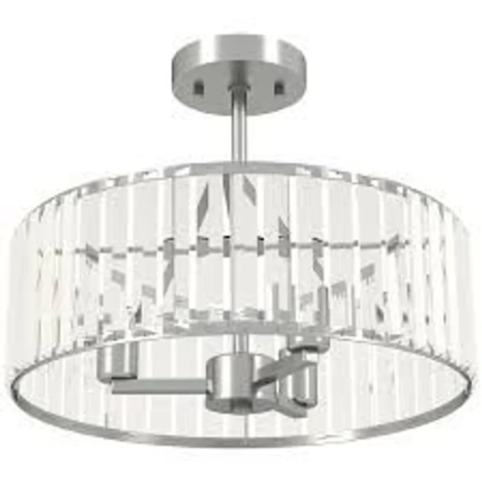 HOMCOM CRYSTAL CEILING LIGHT FIXTURE, SEMI FLUSH MOUNT MODERN CRYSTAL CHANDELIER CEILING LIGHT