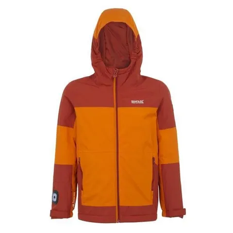 BRAND NEW REGATTA KIDS BEAMZ IV WATERPROOF JACKET IN FOX/RED OCHRE SIZE UK 13 YEARS